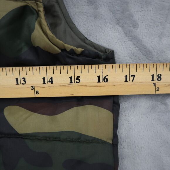 Pumpkin Vest Mens M Green Camo Full Zip Cargo Casual Outdoor Outfit - Picture 3 of 16